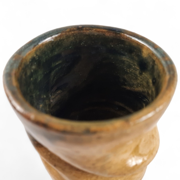 Abstract Sculptural Stoneware Studio Pottery Hand Thrown Glazed Vase Mug Vessel - Picture 2 of 10